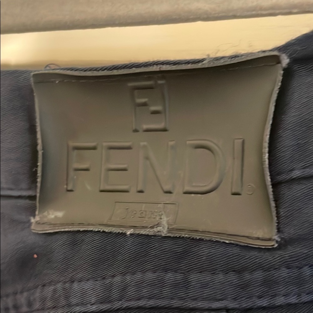 Fendi Navy Blue Straight Leg Soft Cotton Vintage Pants - Picture 4 of 10